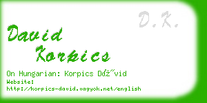 david korpics business card